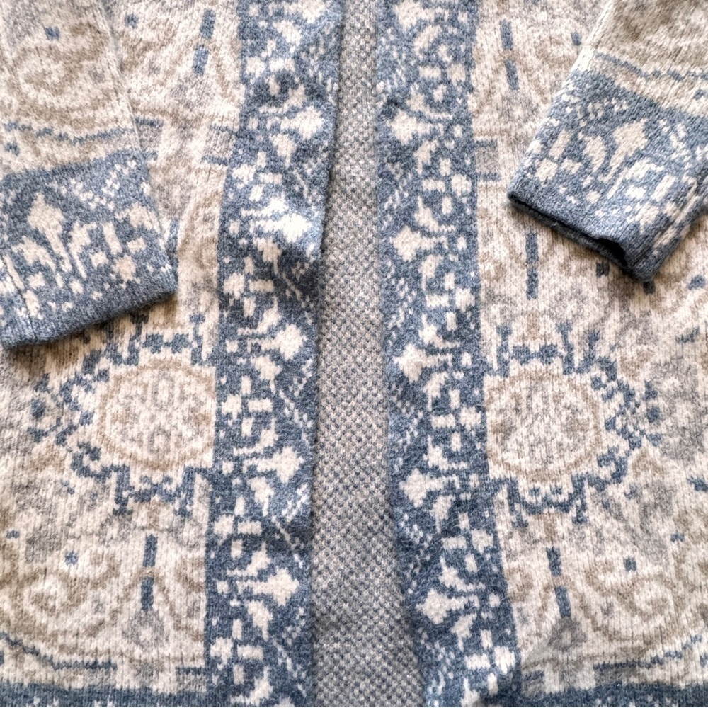 Soft Surroundings Barra Wool Cardigan Size Sm Medallion Fair Isles Cottagecore - Picture 10 of 11